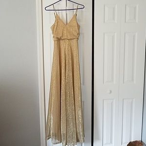 Lulu's gold full-length dress
